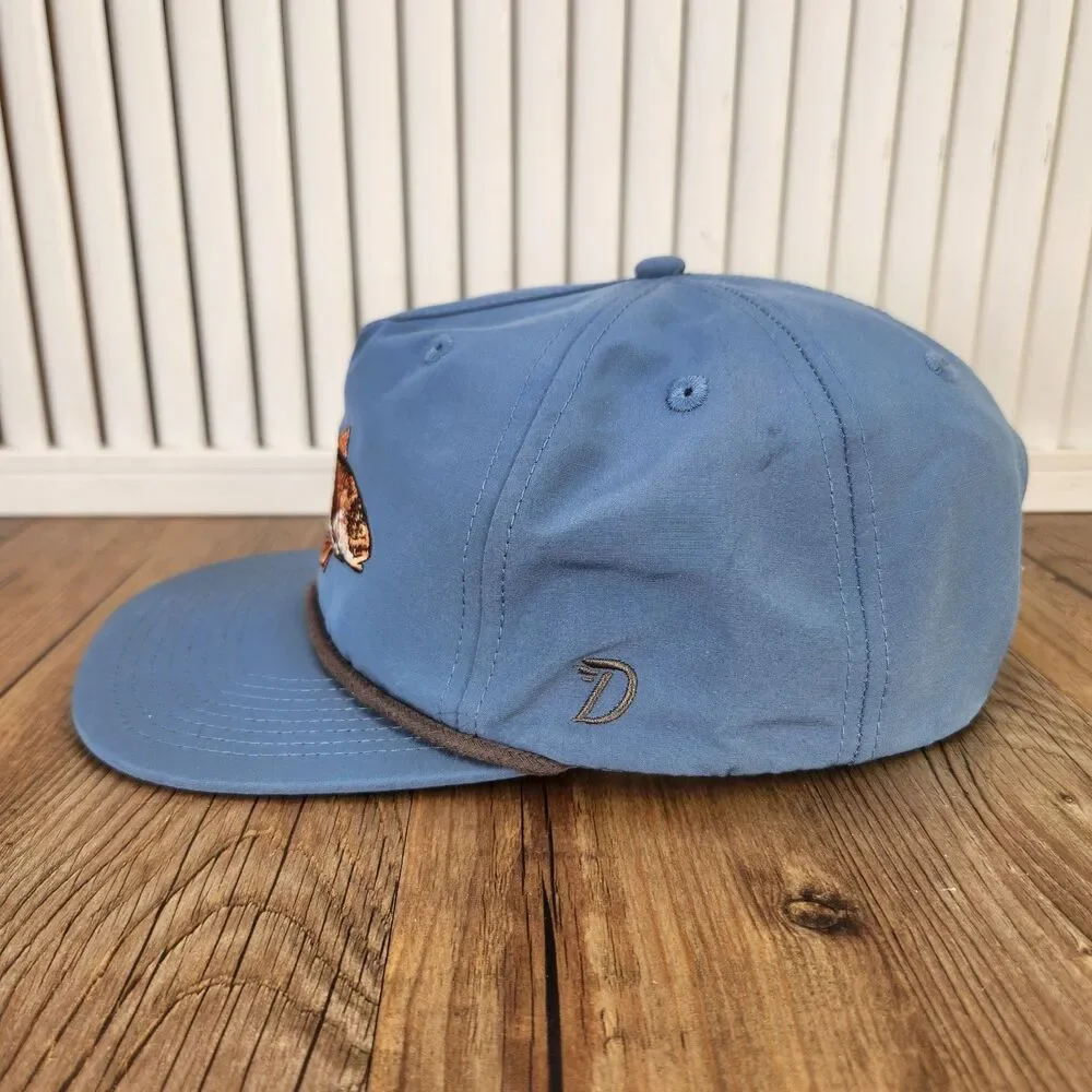 Duck Camp Redfish Hat Coastal Blue Snapback Rope Camping Fishing Outdoor Cap